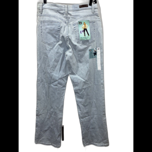 Y2K Lee Relaxed Fit Straight Leg Jeans Light Wash Women’s Size 12 NWT Store Tag - Picture 6 of 9